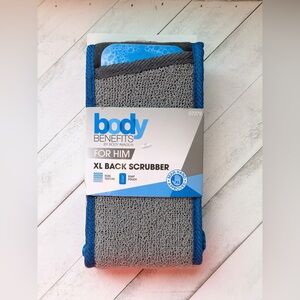 XL Men’s Back Scrubber Cloth,  Vigorous Exfoliation, Soap Pouch, Dual Texture